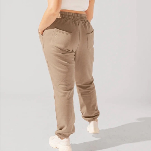 Popflex Active Cloud Rollover Sweatpant - Milk Tea - Picture 3 of 6